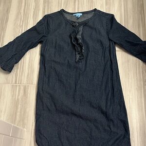 Draper James Dark Denim Ruffle Dress